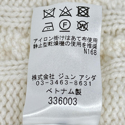 白色 100% 羊绒 长袖麻花针织开衫 上衣 M 女士