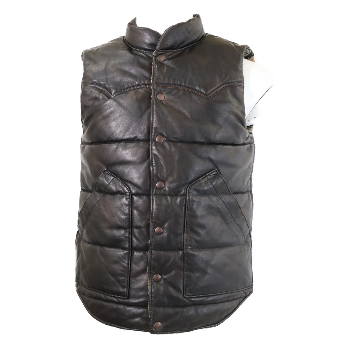 【美品/国内正品/26SS】MNRROTW1N220067 绵羊皮x花卉棉提花 双面穿马甲 XS/TP 男士