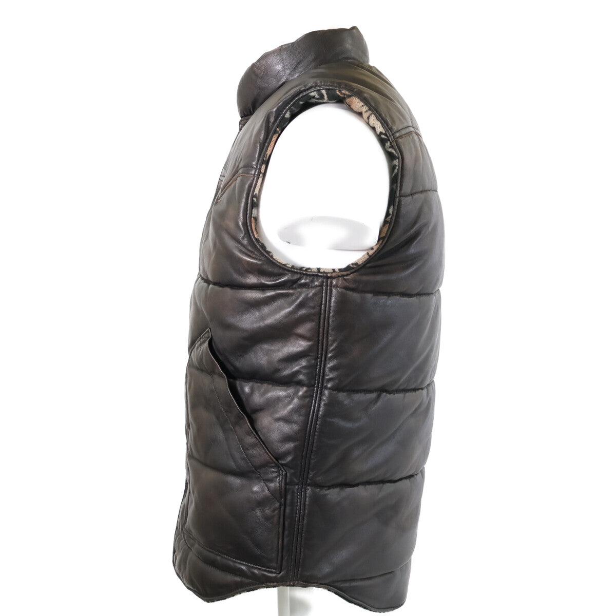 【美品/国内正品/26SS】MNRROTW1N220067 绵羊皮x花卉棉提花 双面穿马甲 XS/TP 男士