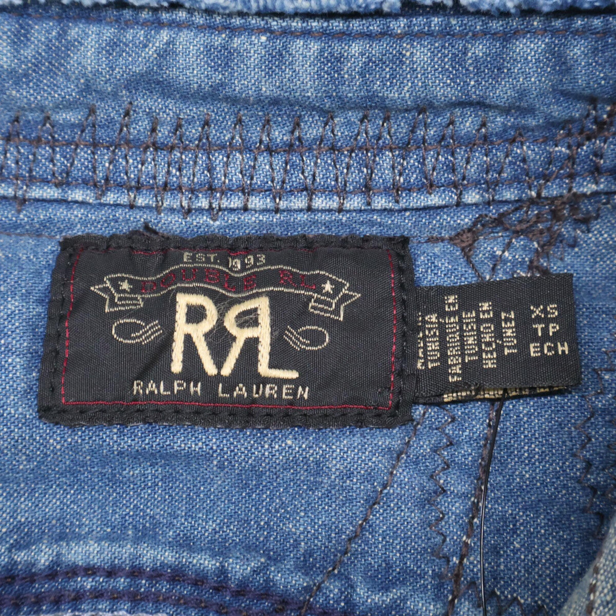RRL ダブルアールエル 新品未使用 MNRRWOV16820365 パッチワーク ユーズド加工 ヴィンテージメタルボタン 本藍染め HERCULES WORK SHIRT トップス