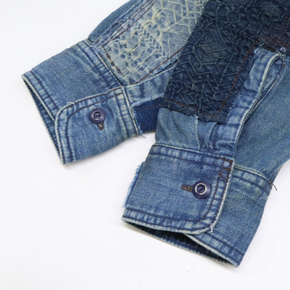 RRL ダブルアールエル 新品未使用 MNRRWOV16820365 パッチワーク ユーズド加工 ヴィンテージメタルボタン 本藍染め HERCULES WORK SHIRT トップス