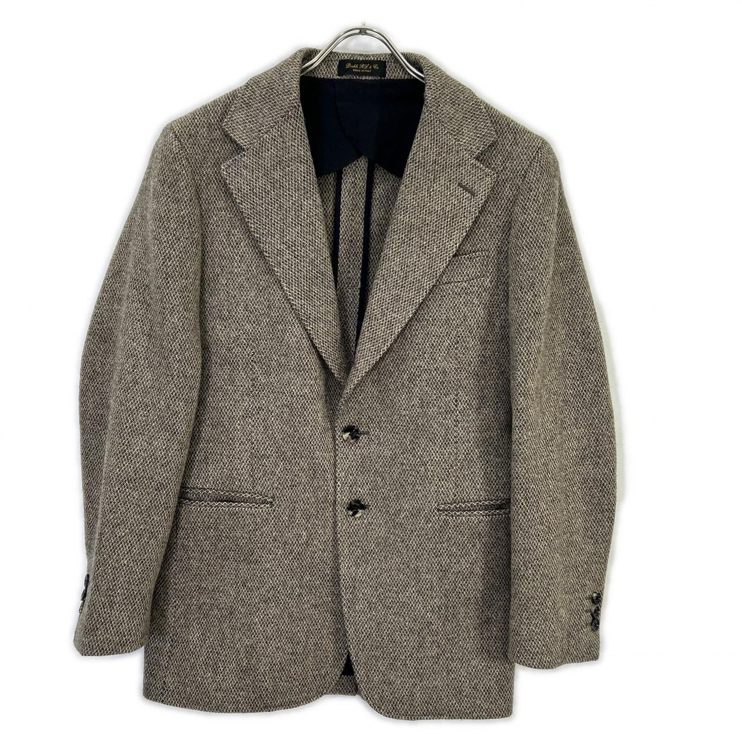 RRL ダブルアールエル 782974006001 イタリア製 ベージュ ウール100 センターベント 3Bツイードブレザージャケット ジャケット