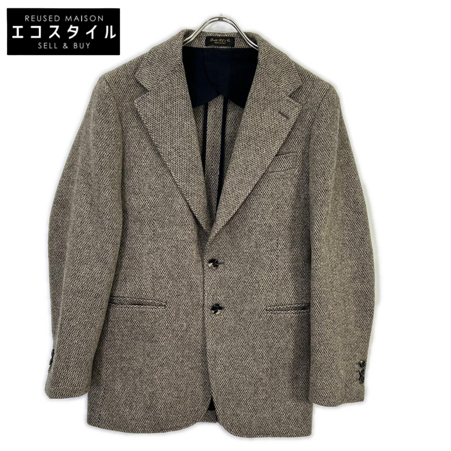 RRL ダブルアールエル 782974006001 イタリア製 ベージュ ウール100 センターベント 3Bツイードブレザージャケット ジャケット