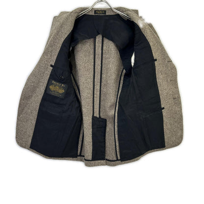 RRL ダブルアールエル 782974006001 イタリア製 ベージュ ウール100 センターベント 3Bツイードブレザージャケット ジャケット