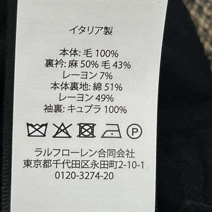 RRL ダブルアールエル 782974006001 イタリア製 ベージュ ウール100 センターベント 3Bツイードブレザージャケット ジャケット