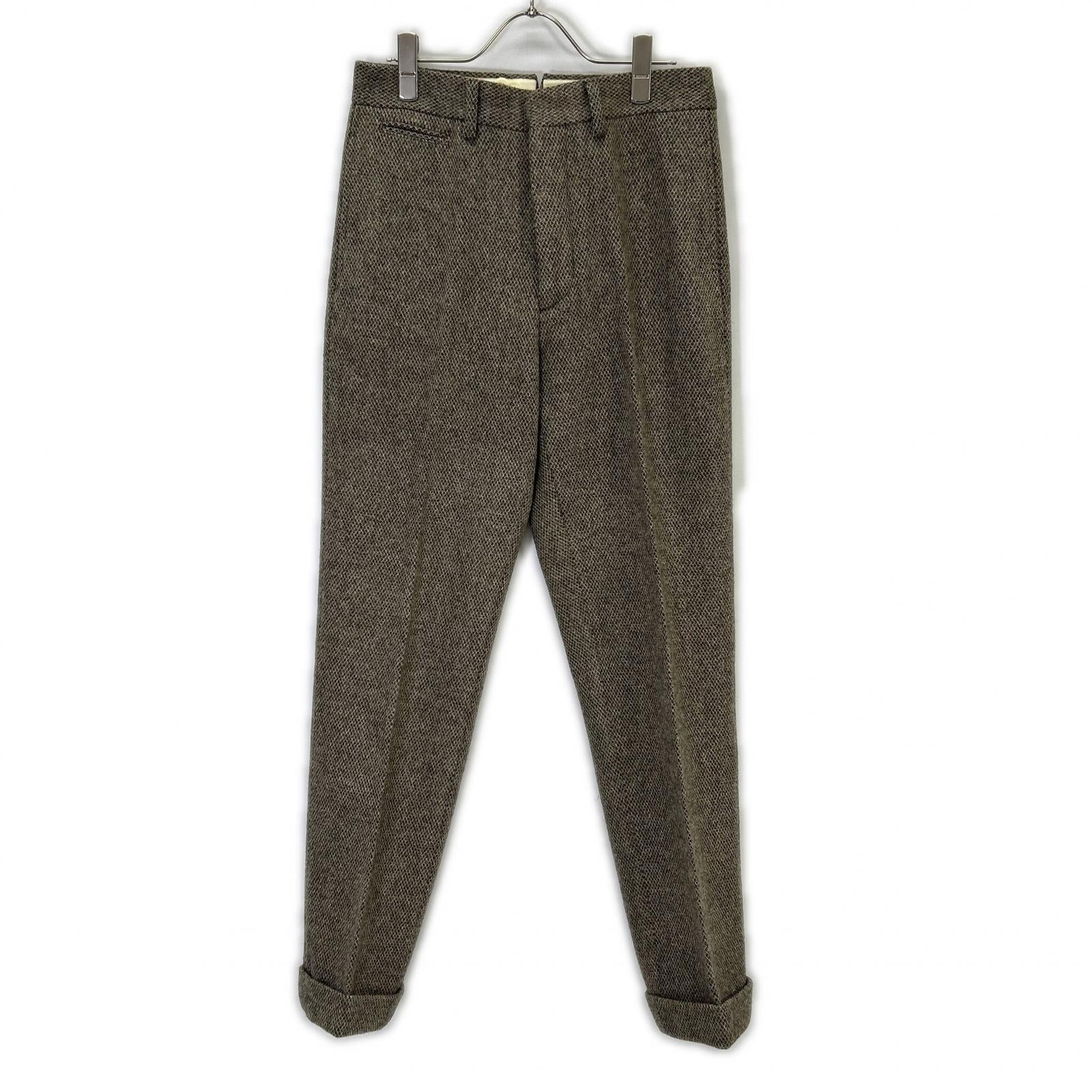 RRL Double RL 782P07155001 Made in Italy Beige 100% Wool Button Fly Slim Fit Tweed Suit Trousers Bottoms