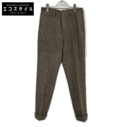 RRL Double RL 782P07155001 Made in Italy Beige 100% Wool Button Fly Slim Fit Tweed Suit Trousers Bottoms