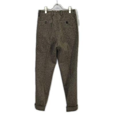 RRL Double RL 782P07155001 Made in Italy Beige 100% Wool Button Fly Slim Fit Tweed Suit Trousers Bottoms