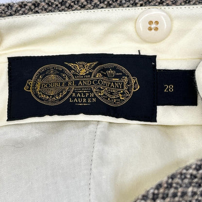 RRL Double RL 782P07155001 Made in Italy Beige 100% Wool Button Fly Slim Fit Tweed Suit Trousers Bottoms