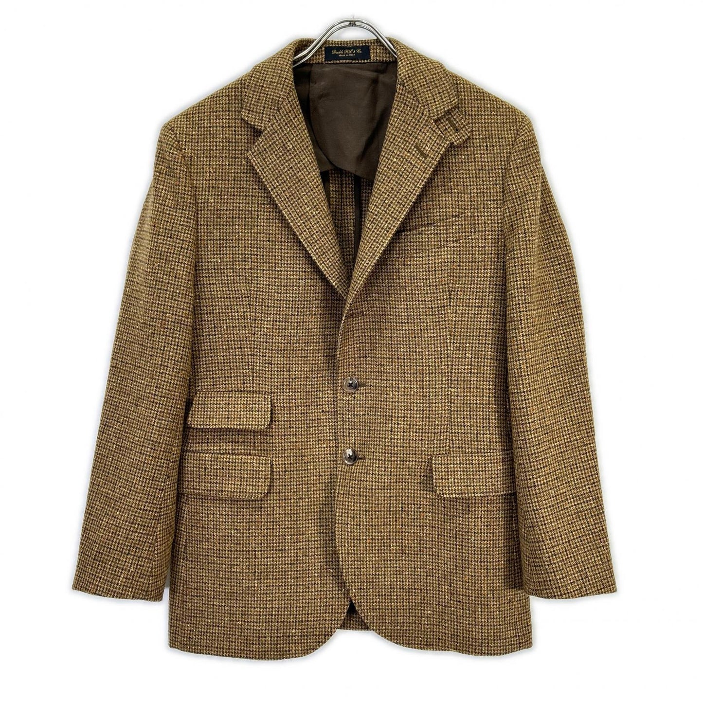 25AW 782974004001 ｲﾀﾘｱ製 ﾌﾞﾗｳﾝ ｳｰﾙ100 ｾﾝﾀｰﾍﾞﾝﾄ ﾁｪｯｸ柄 3Bﾌﾞﾚｻﾞｰｼﾞｬｹｯﾄ ジャケット 36S メンズ