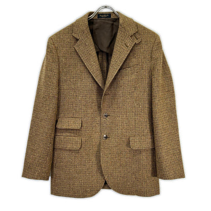 25AW 782974004001 ｲﾀﾘｱ製 ﾌﾞﾗｳﾝ ｳｰﾙ100 ｾﾝﾀｰﾍﾞﾝﾄ ﾁｪｯｸ柄 3Bﾌﾞﾚｻﾞｰｼﾞｬｹｯﾄ ジャケット 36S メンズ