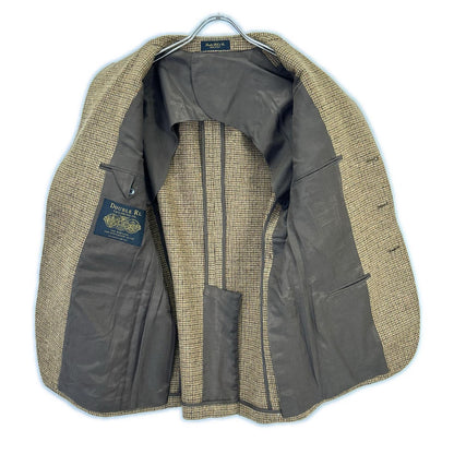 25AW 782974004001 ｲﾀﾘｱ製 ﾌﾞﾗｳﾝ ｳｰﾙ100 ｾﾝﾀｰﾍﾞﾝﾄ ﾁｪｯｸ柄 3Bﾌﾞﾚｻﾞｰｼﾞｬｹｯﾄ ジャケット 36S メンズ