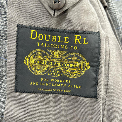 RRL ダブルアールエル 782831185001 イタリア製 グレー ウール100 センターベント グレンチェック 3Bテーラードジャケット ジャケット