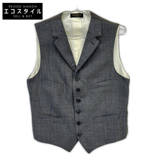 RRL ダブルアールエル 782831186001 イタリア製 グレー ウール100 グレンチェック ジレ/ベスト ベスト