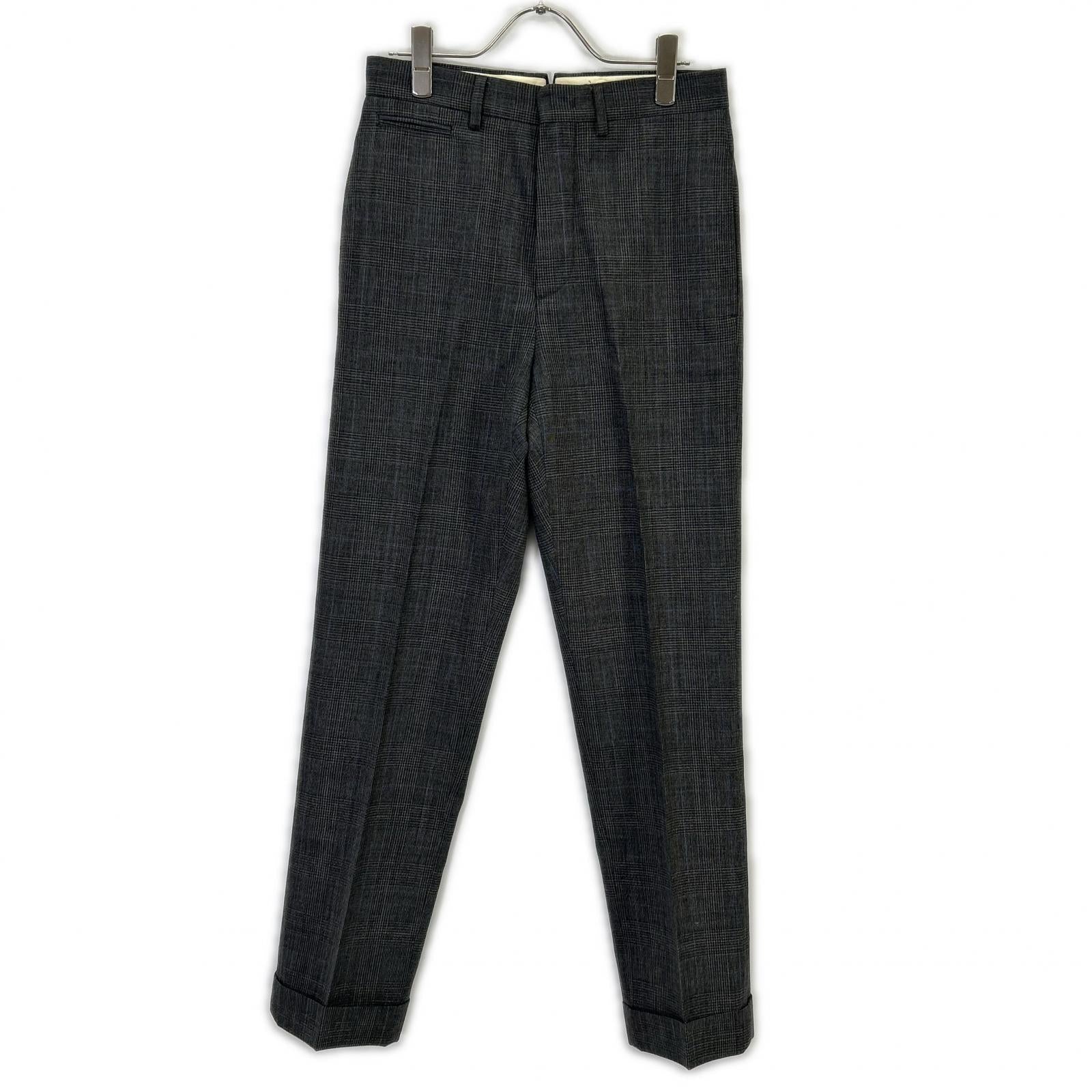 RRL 双RL 782831188001 意大利制造 灰色 100%羊毛 中线裤 格纹西装裤 下装