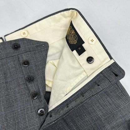 RRL 双RL 782831188001 意大利制造 灰色 100%羊毛 中线裤 格纹西装裤 下装