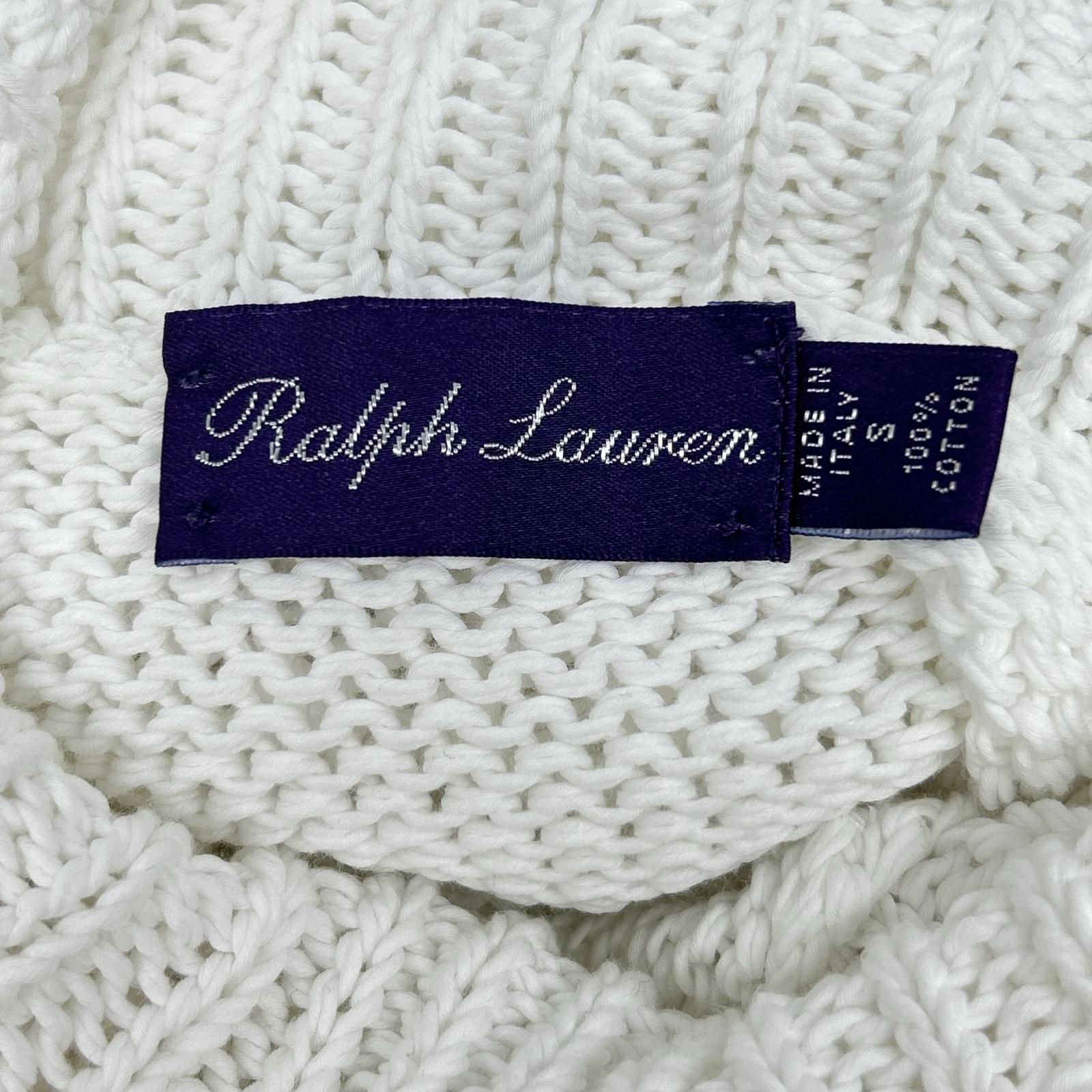 RalphLauren PURPLE LABEL 拉夫劳伦 紫标 KR-PU-LM-5101 意大利制 白色 棉质 高领网眼针织套头衫 上衣