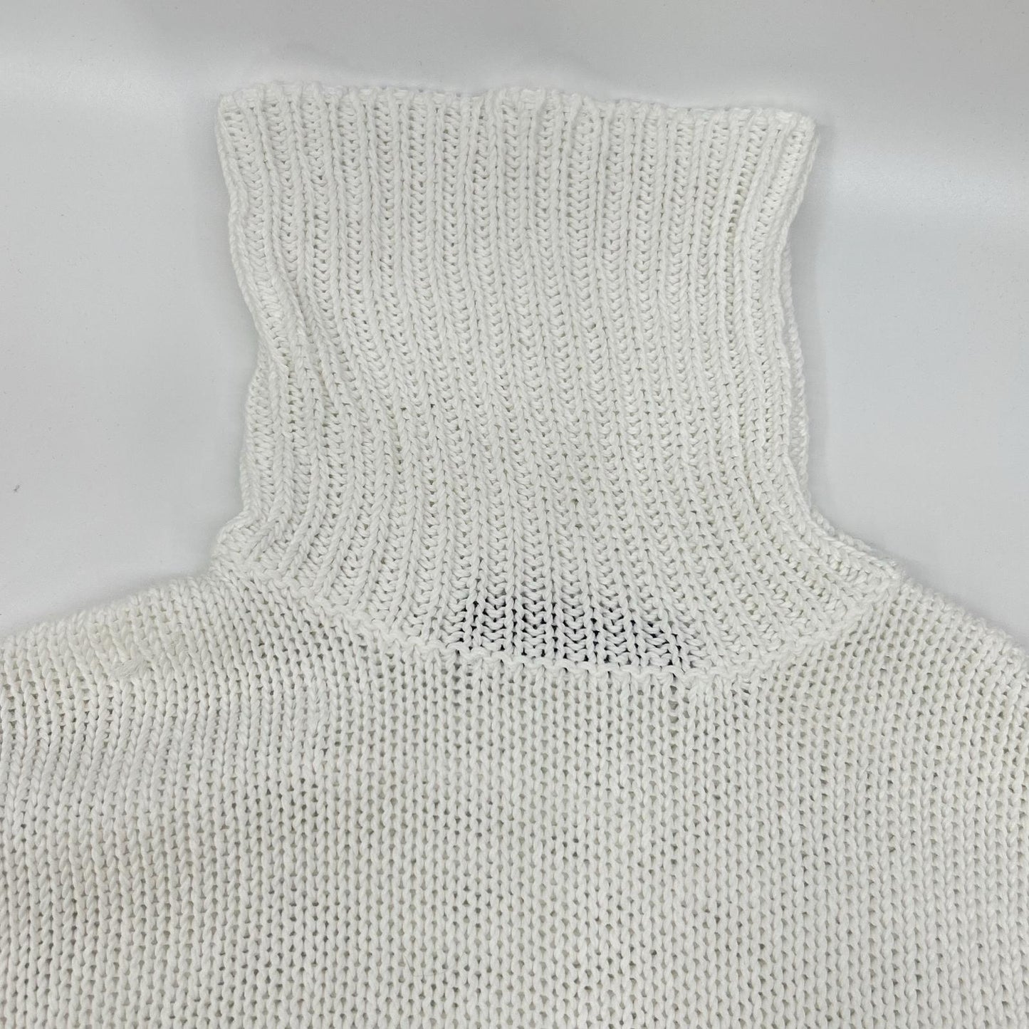 RalphLauren PURPLE LABEL 拉夫劳伦 紫标 KR-PU-LM-5101 意大利制 白色 棉质 高领网眼针织套头衫 上衣