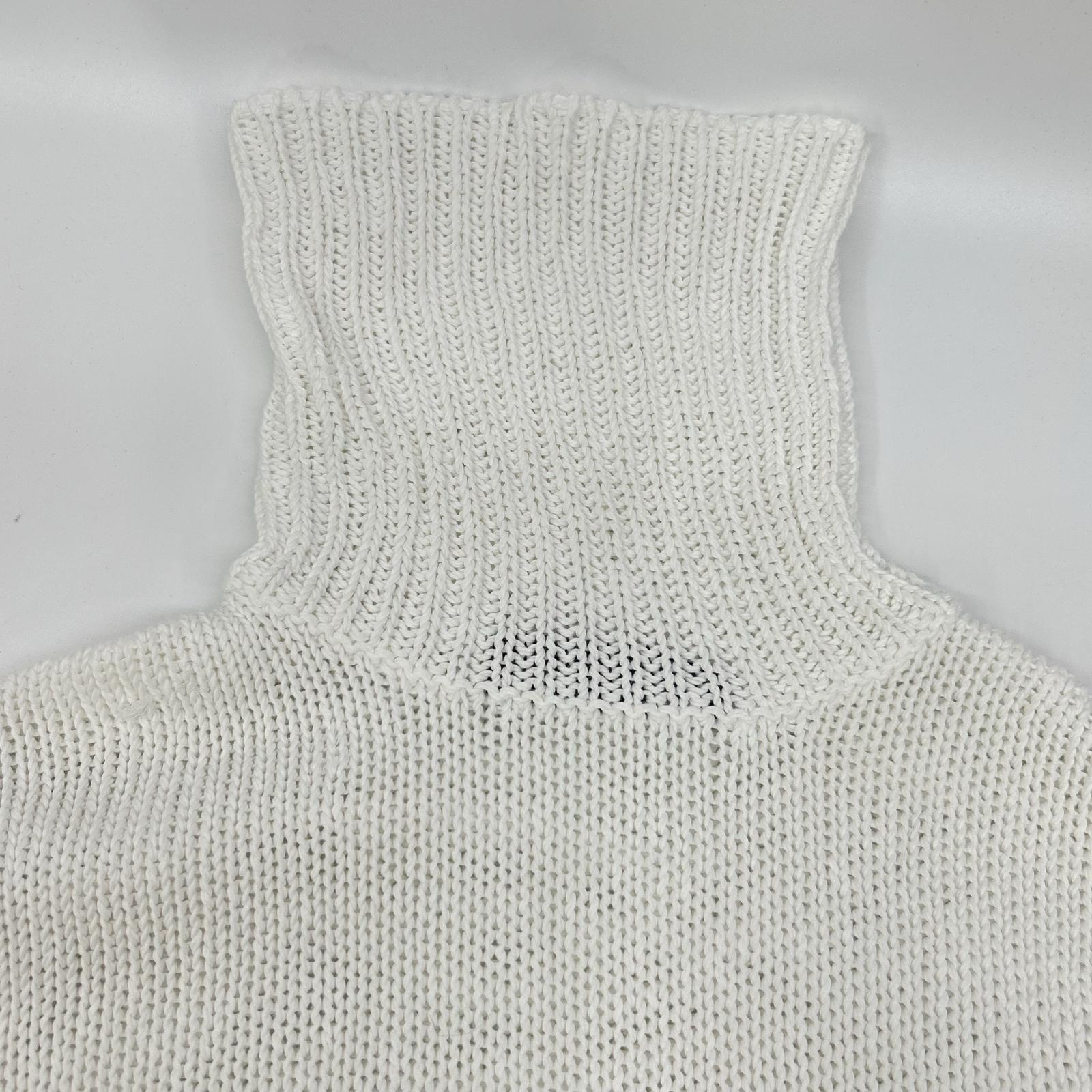RalphLauren PURPLE LABEL 拉夫劳伦 紫标 KR-PU-LM-5101 意大利制 白色 棉质 高领网眼针织套头衫 上衣
