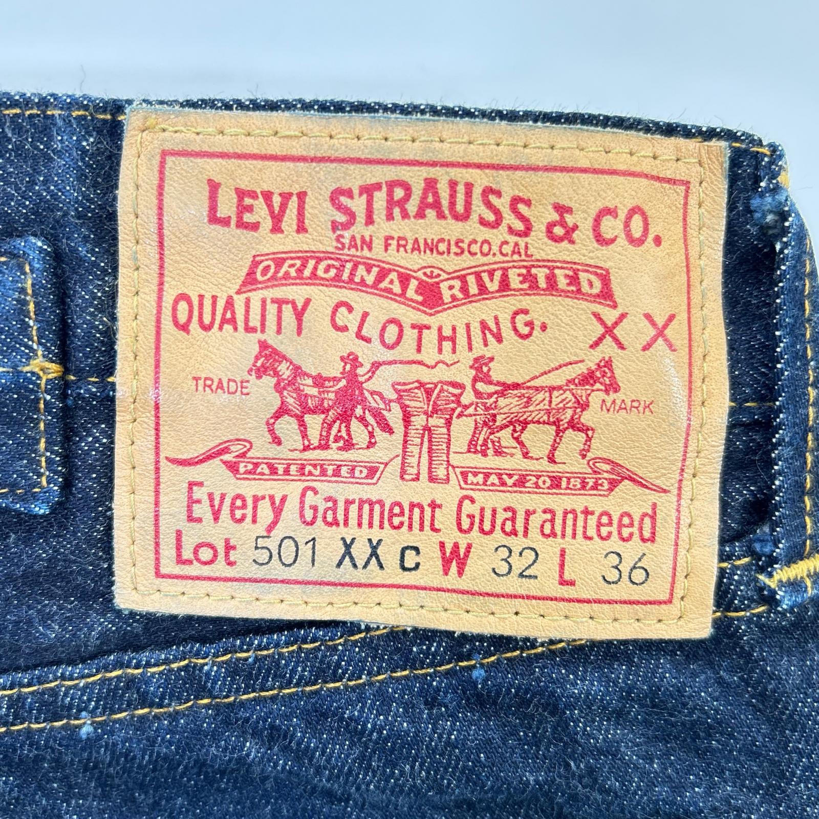 LEVI'S リーバイス 1937年モデル復刻 501XXC インディゴ ボタン裏555 BIG E シンチバック ボタンフライ ストレートデニムパンツ ボトムス