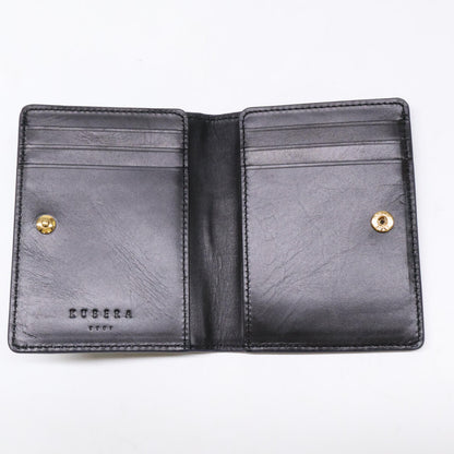 【美品】51143 藍染クロコダイル/カーフレザー 二つ折りミニ財布 二つ折り財布（小銭入れあり） メンズ