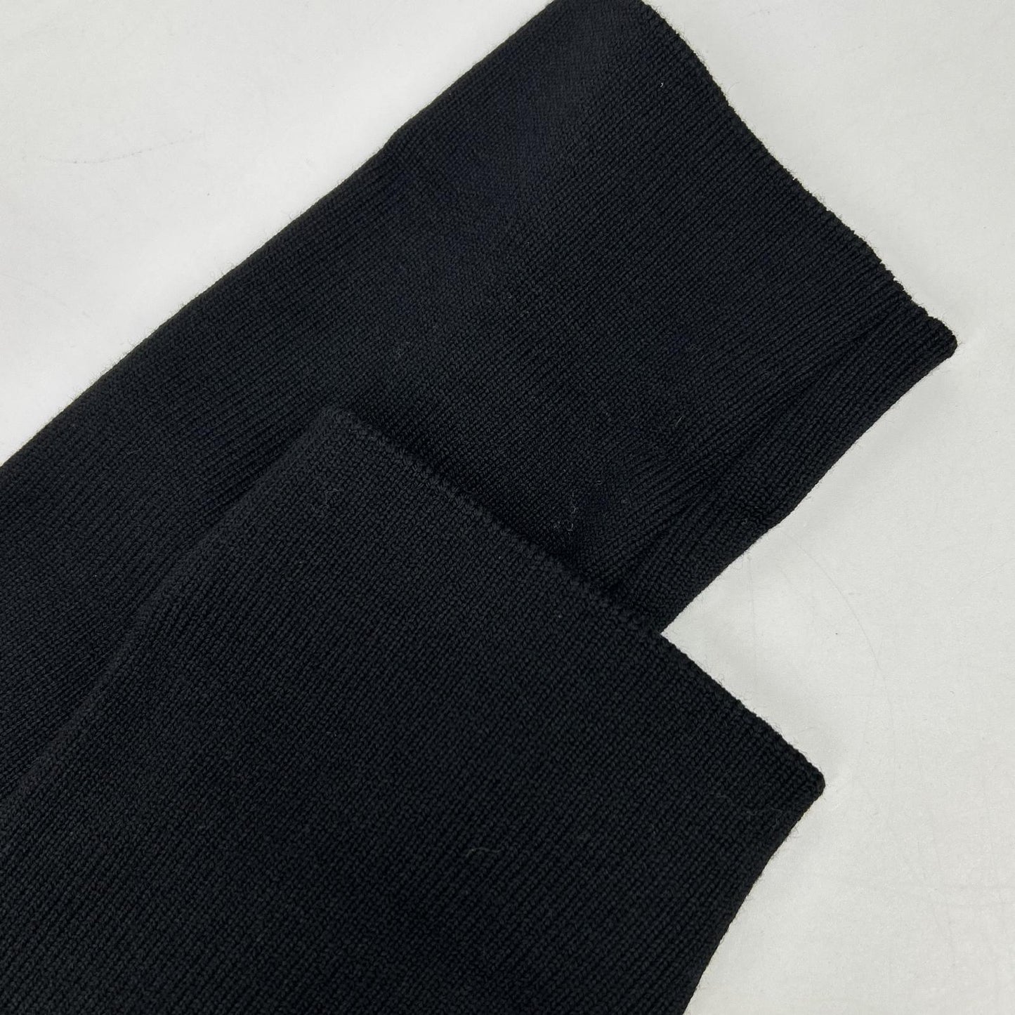 SGN328 16年 ﾌﾞﾗｯｸ ﾅｲﾛﾝ×ｳｰﾙ ｴﾙﾎﾞｰﾊﾟｯﾁ ﾆｯﾄ切替ﾌｰﾃﾞｯﾄﾞｼﾞｬｹｯﾄ ジャケット 48 メンズ