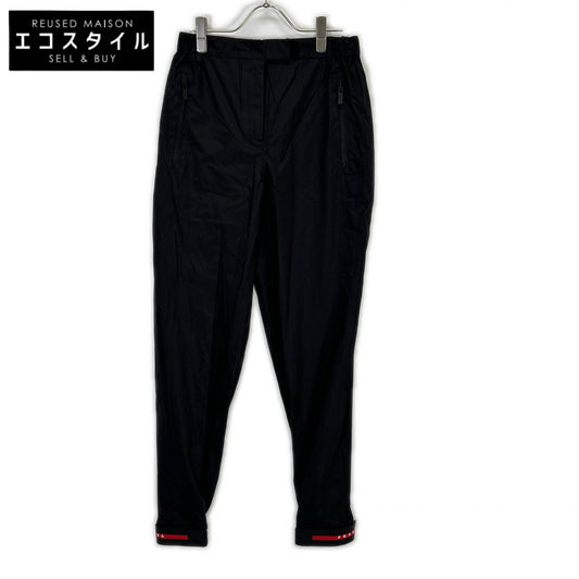 22H779 2018 PRADA Rubber Logo Grip Nylon Pants Bottoms S Women's