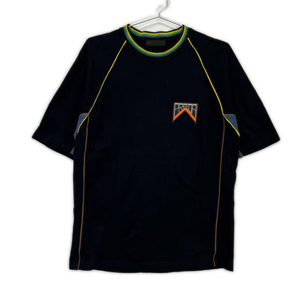 PRADA プラダ SJN235 18年 ブラック 鹿の子 ラバーロゴTシャツ トップス