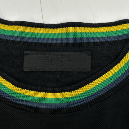 PRADA プラダ SJN235 18年 ブラック 鹿の子 ラバーロゴTシャツ トップス