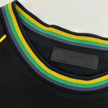 PRADA プラダ SJN235 18年 ブラック 鹿の子 ラバーロゴTシャツ トップス