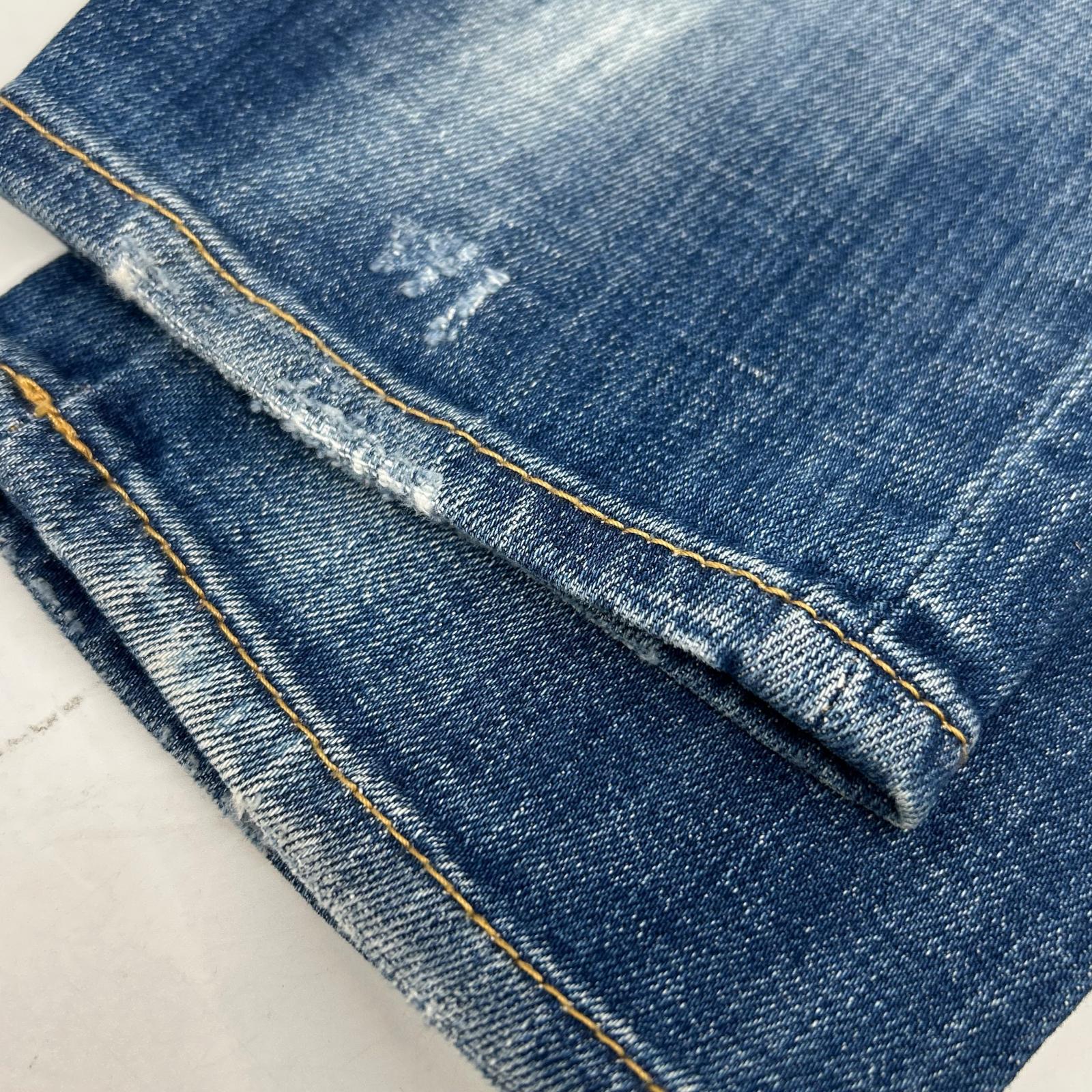 DSQUARED2 ディースクエアード S79LA0040 22年製 インディゴ ICON SKATER JEAN スケータージーン ヴィンテージウォッシュクラッシュ&ペイントデニムパンツ ボトムス