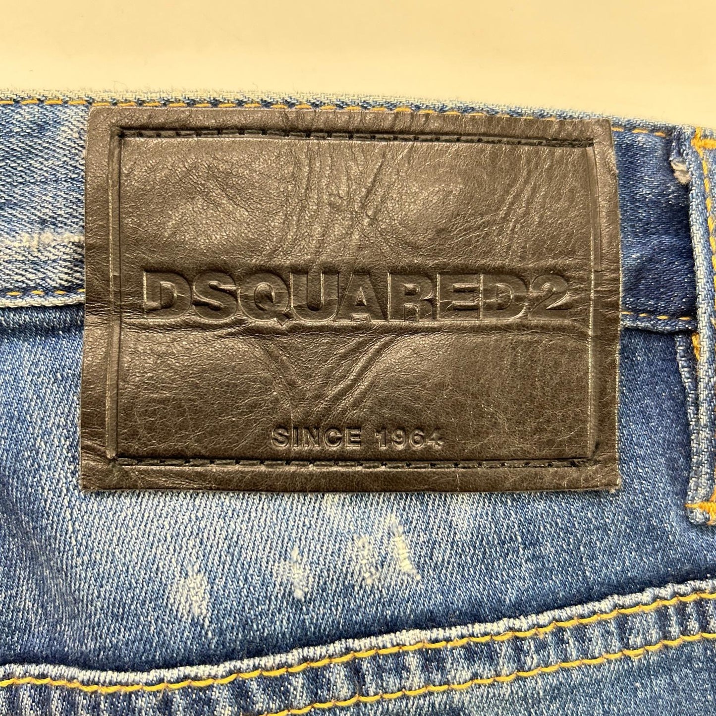 DSQUARED2 ディースクエアード S79LA0040 22年製 インディゴ ICON SKATER JEAN スケータージーン ヴィンテージウォッシュクラッシュ&ペイントデニムパンツ ボトムス