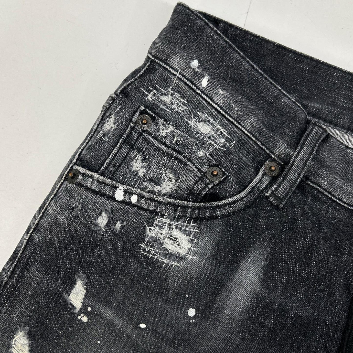 DSQUARED2 S74LB0997 2021 Black Jeansy Skater Jean Paint-Distressed Skinny Denim Pants Bottoms