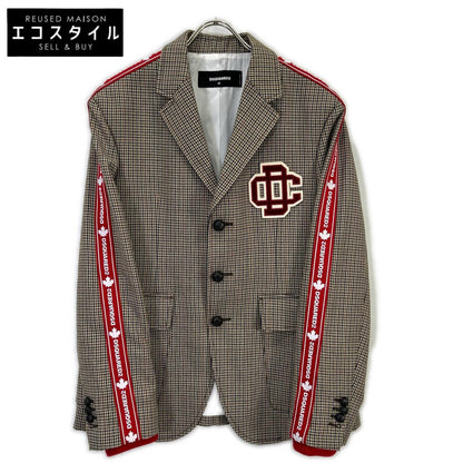 DSQUARED2 ディースクエアード S74BN1007 20年款 米色 织带细节 千鸟格西装夹克 翻领夹克 夹克
