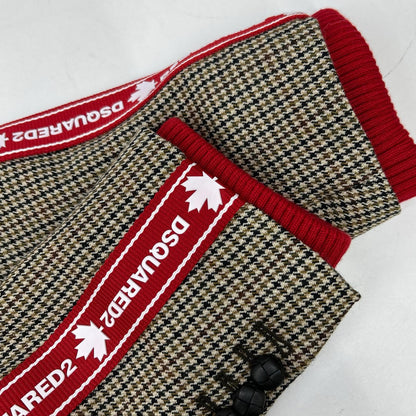 DSQUARED2 ディースクエアード S74BN1007 20年款 米色 织带细节 千鸟格西装夹克 翻领夹克 夹克