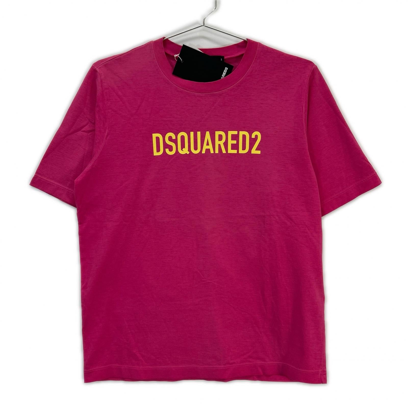 DSQUARED2 ディースクエアード S75GD0283 22年製 ピンク ロゴプリントTシャツ トップス