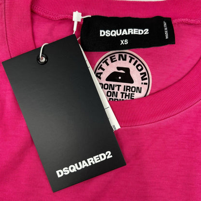 DSQUARED2 ディースクエアード S75GD0283 22年製 ピンク ロゴプリントTシャツ トップス