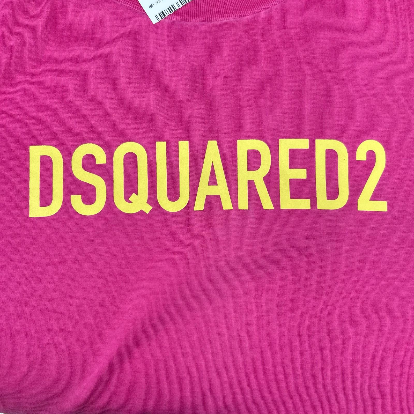 DSQUARED2 ディースクエアード S75GD0283 22年製 ピンク ロゴプリントTシャツ トップス