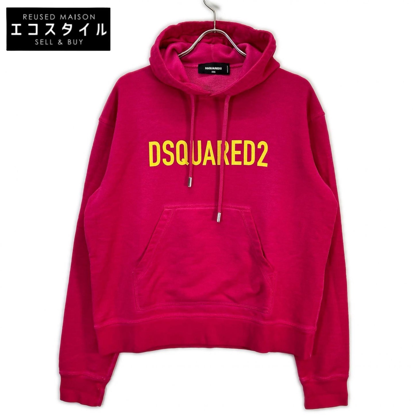 S75GU0429 22AW Pink Logo Print Hoodie Top XXS Women's