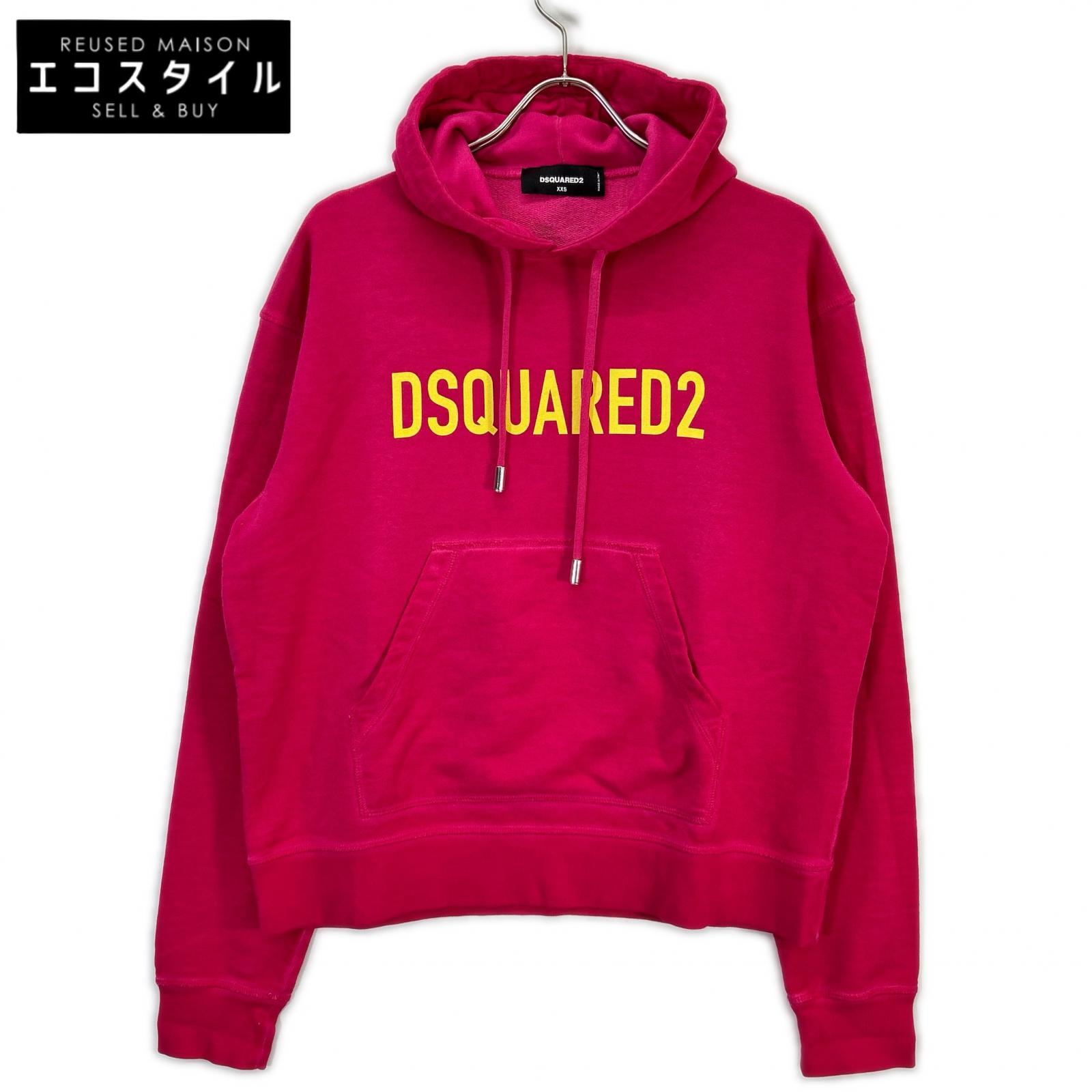 S75GU0429 22AW Pink Logo Print Hoodie Top XXS Women's
