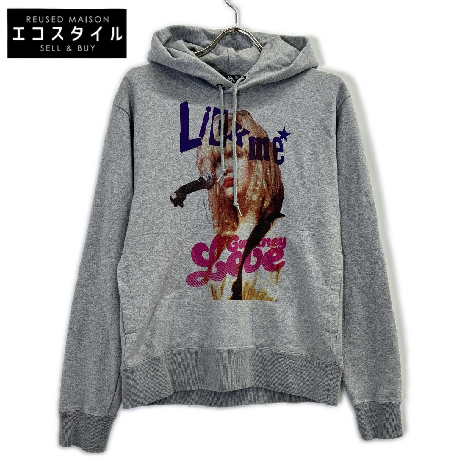 HYSTERIC GLAMOUR ヒステリックグラマー 02171CF04 グレー LICK ME LOVE プルオーバーパーカ トップス