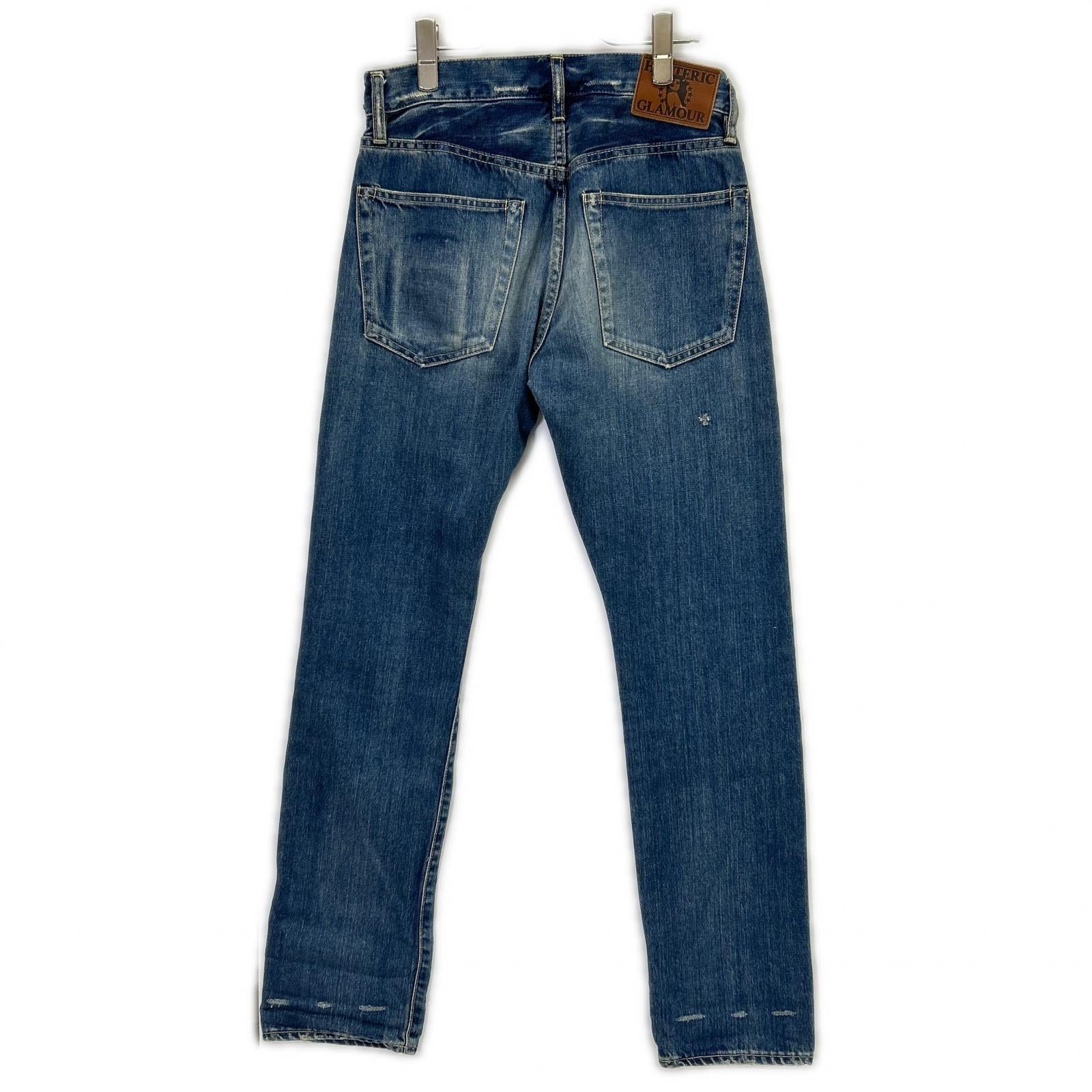 HYSTERIC GLAMOUR ヒステリックグラマー 0263AP19 インディゴ スタッズポケット ヒスガールペイント ストレートデニムパンツ ボトムス