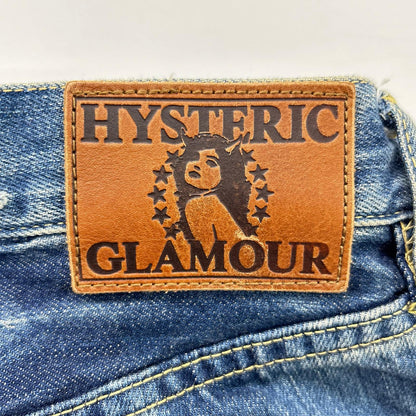 HYSTERIC GLAMOUR ヒステリックグラマー 0263AP19 インディゴ スタッズポケット ヒスガールペイント ストレートデニムパンツ ボトムス