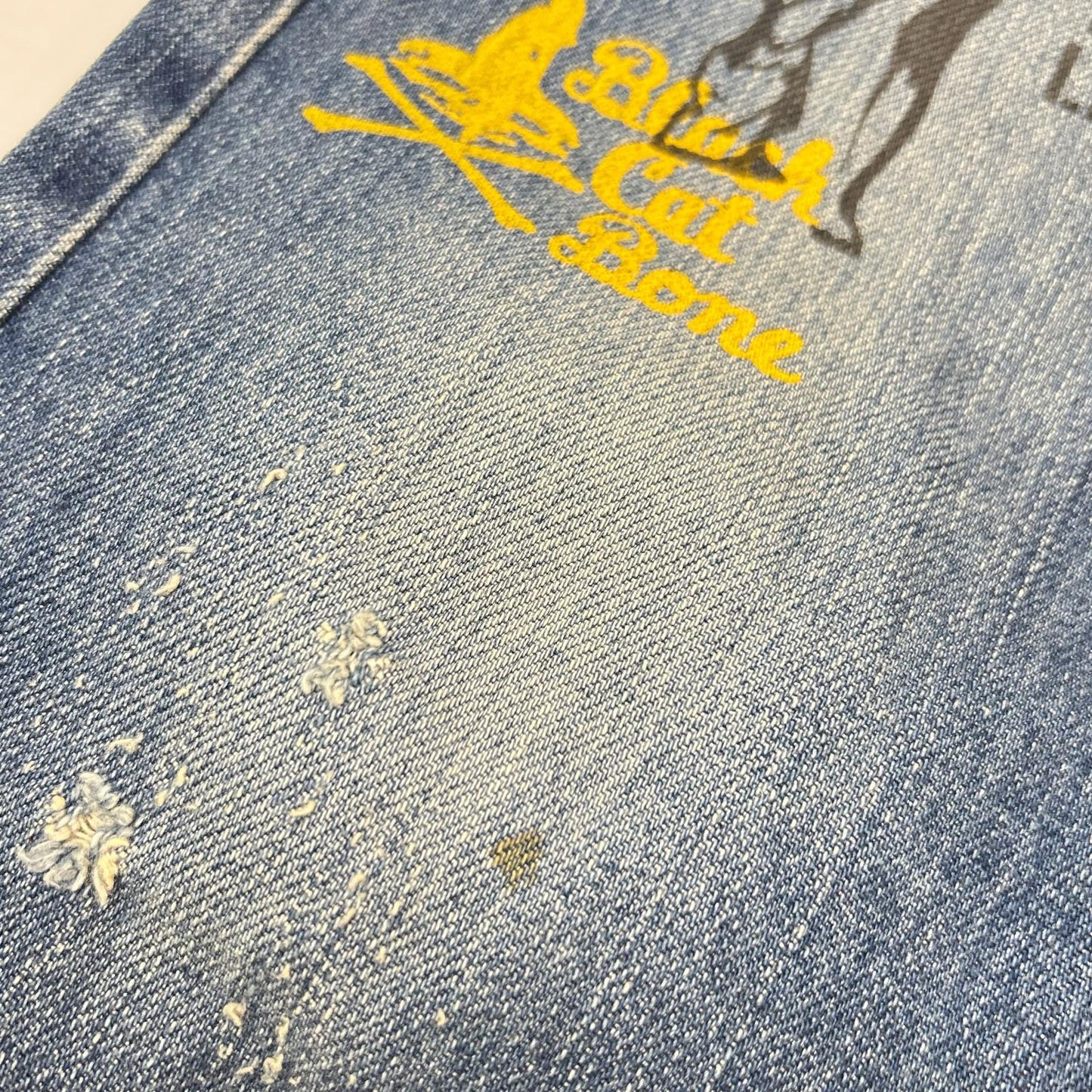 HYSTERIC GLAMOUR ヒステリックグラマー 0263AP19 インディゴ スタッズポケット ヒスガールペイント ストレートデニムパンツ ボトムス