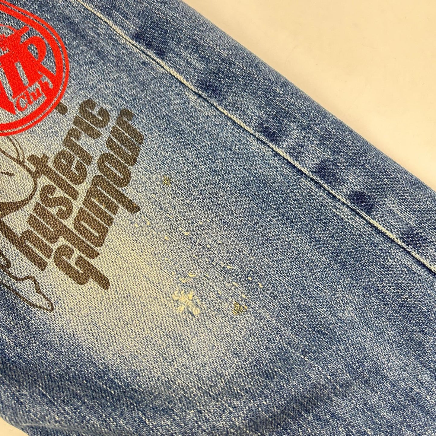 HYSTERIC GLAMOUR ヒステリックグラマー 0263AP19 インディゴ スタッズポケット ヒスガールペイント ストレートデニムパンツ ボトムス
