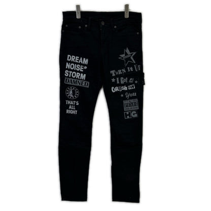 HYSTERIC GLAMOUR ヒステリックグラマー 02193AP11 ブラック LOGO PATCH ワッペンデニムパンツ ボトムス