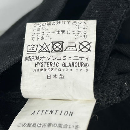 HYSTERIC GLAMOUR ヒステリックグラマー 02193AP11 ブラック LOGO PATCH ワッペンデニムパンツ ボトムス