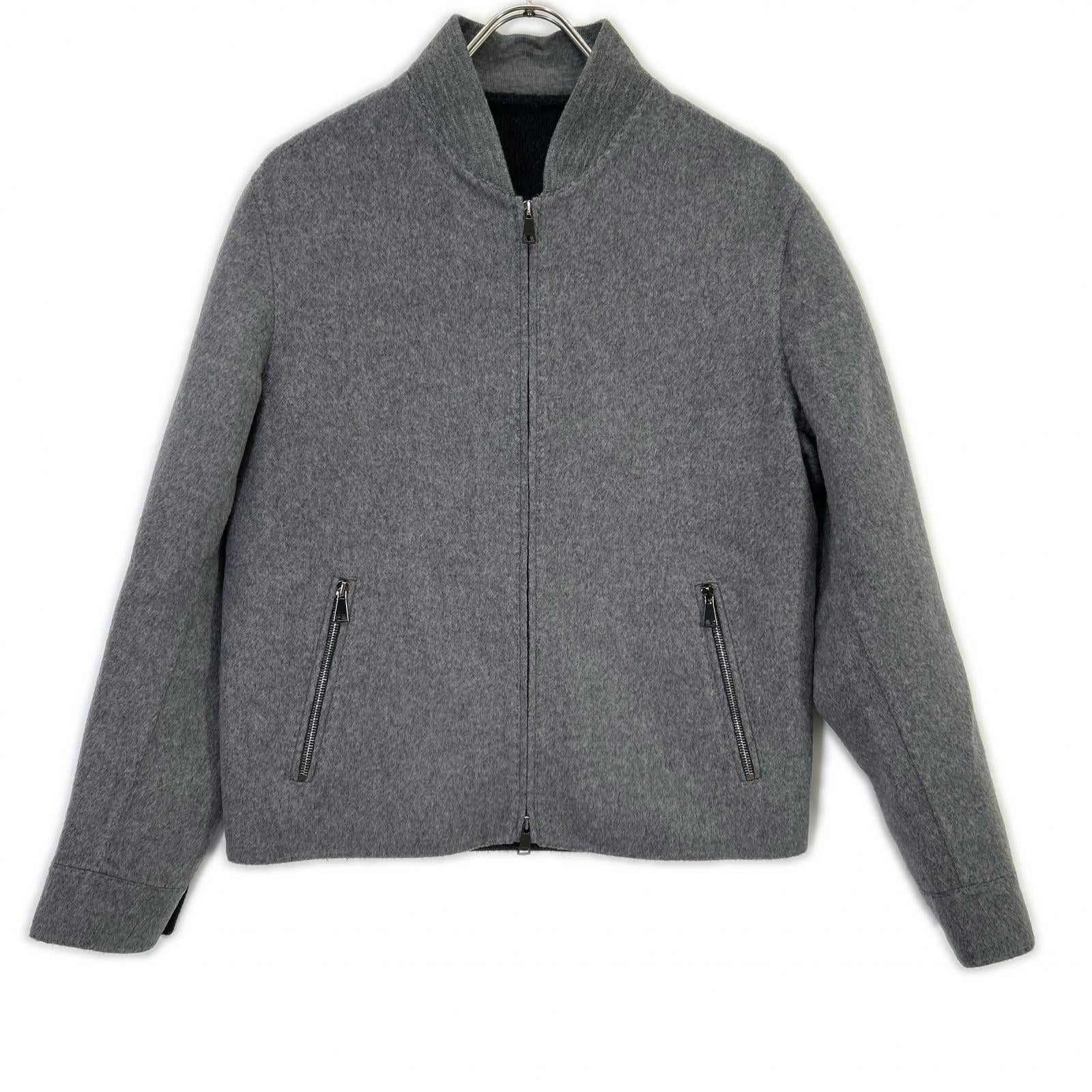 RING JACKET Ring Jacket 59083F06B Light Grey Wool-Cashmere Double-Face Zip-Up Jacket