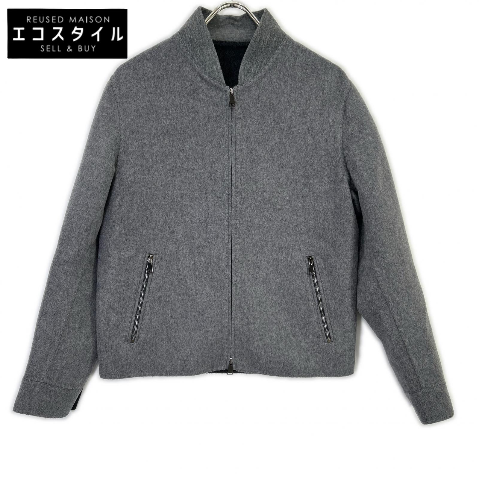 RING JACKET Ring Jacket 59083F06B Light Grey Wool-Cashmere Double-Face Zip-Up Jacket