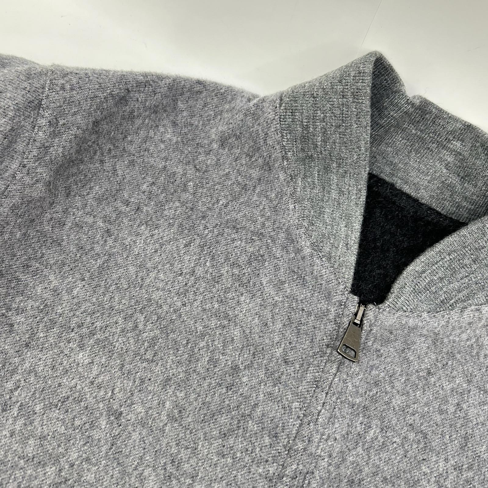 RING JACKET Ring Jacket 59083F06B Light Grey Wool-Cashmere Double-Face Zip-Up Jacket